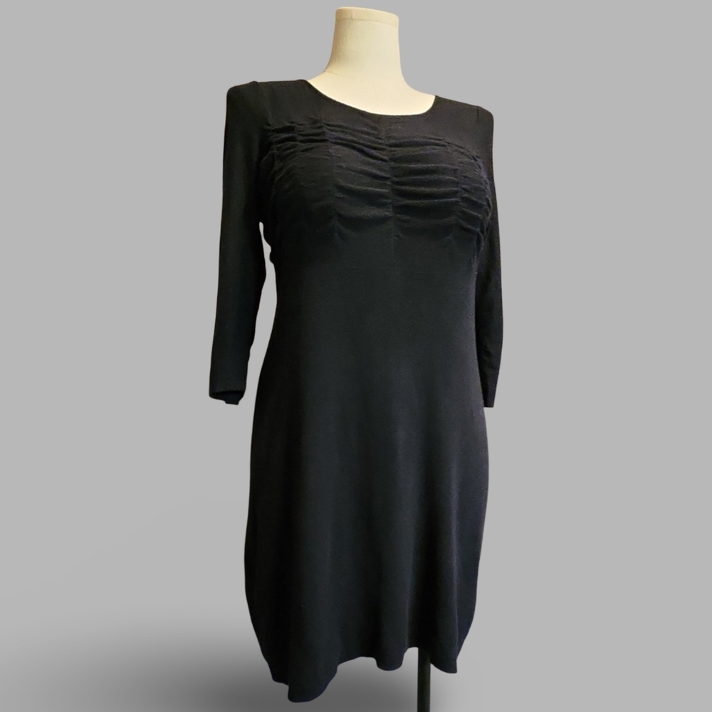 ☆Versatile Black Sweater Dress By Madison 3/4 sleeve Goth Emo scene warm & cozy